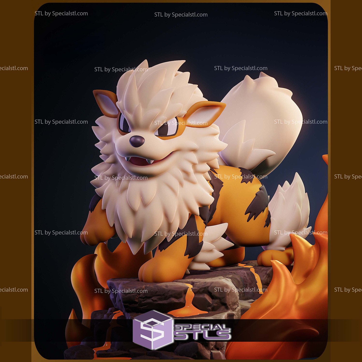Chibi Arcanine Pokemon 3D Printer Files STL Model — view 2