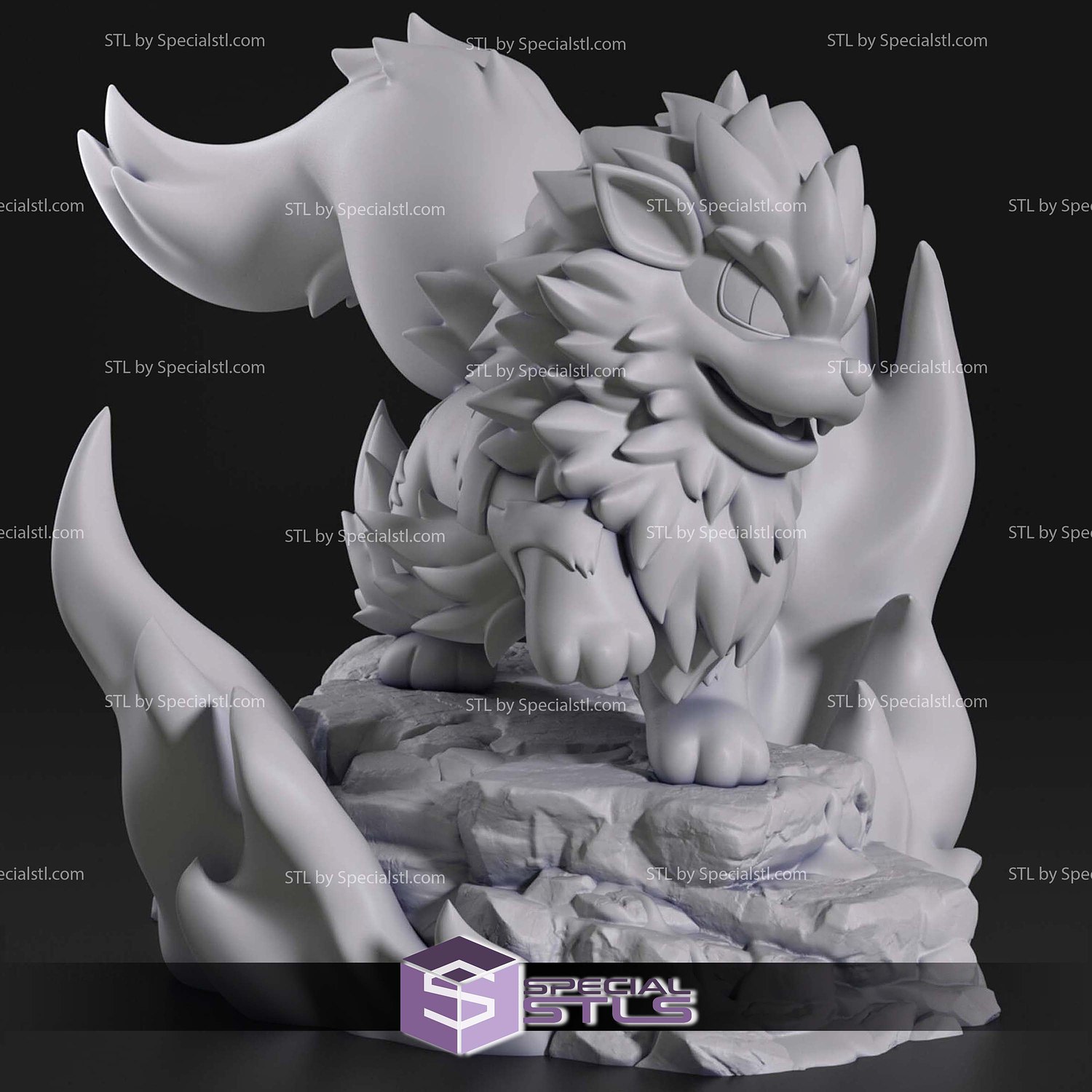 Chibi Arcanine Pokemon 3D Printer Files STL Model — view 4