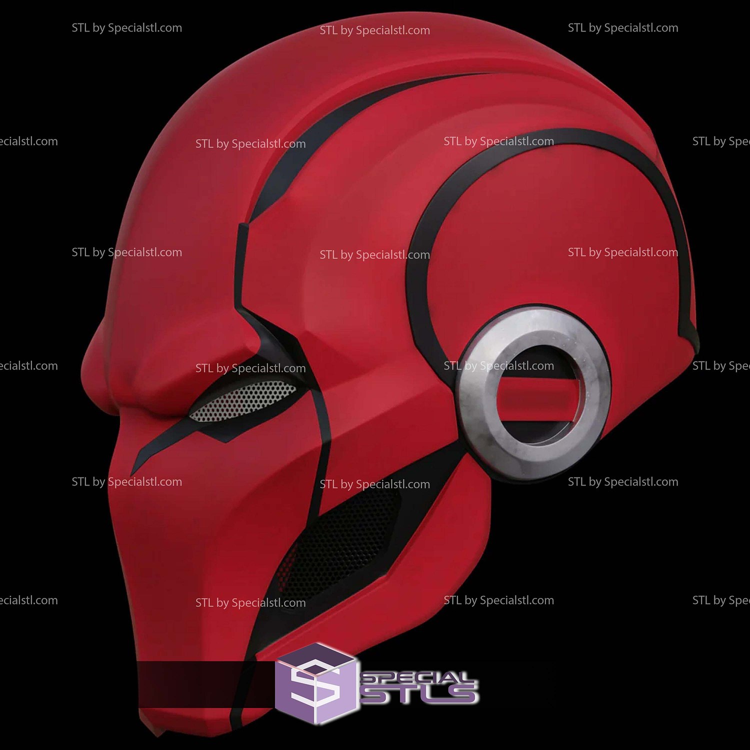 Cosplay STL Files Red Hood Dark Legion Helmet 3D Model — view 3