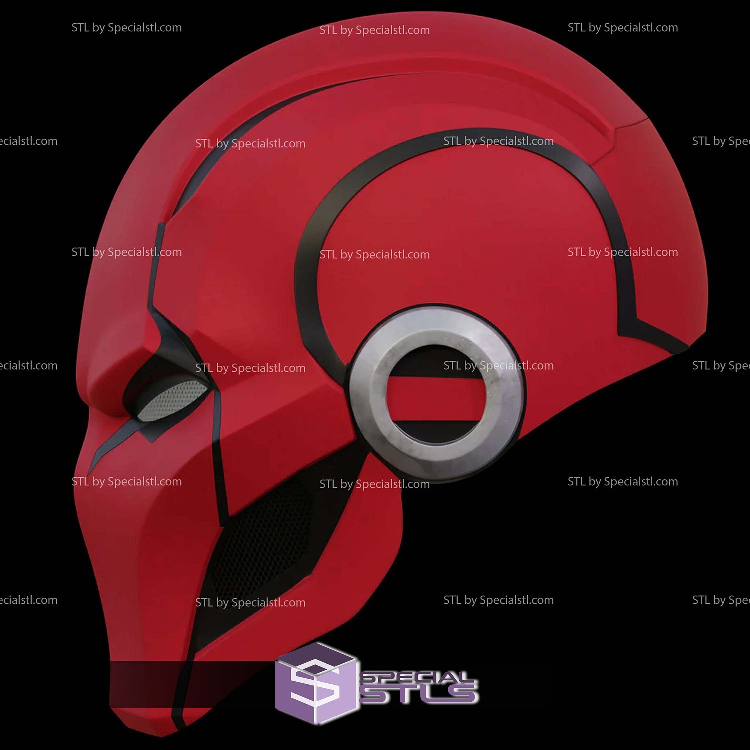 Cosplay STL Files Red Hood Dark Legion Helmet 3D Model — view 5