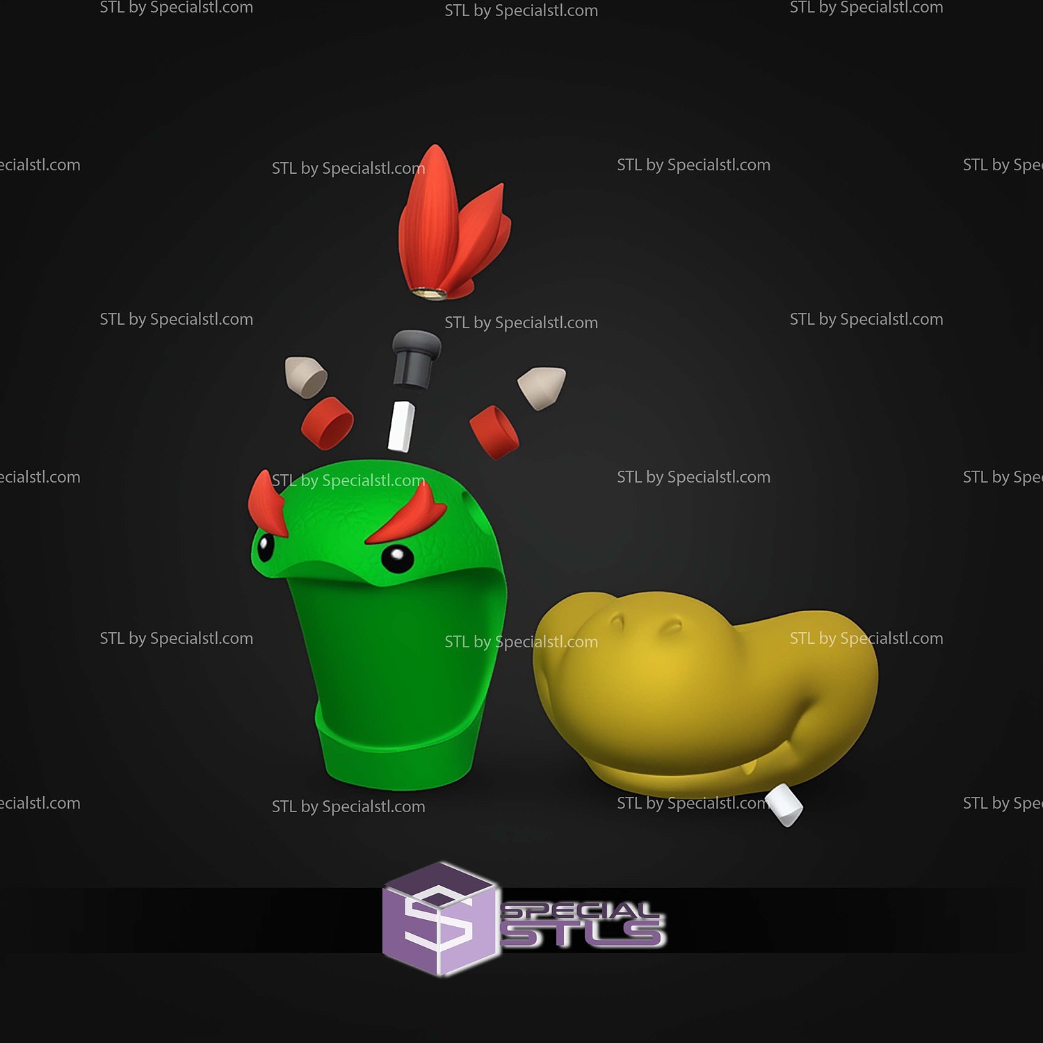 Bowser JR Palomera Popcorn Bucket STL Files 3D Model — view 2