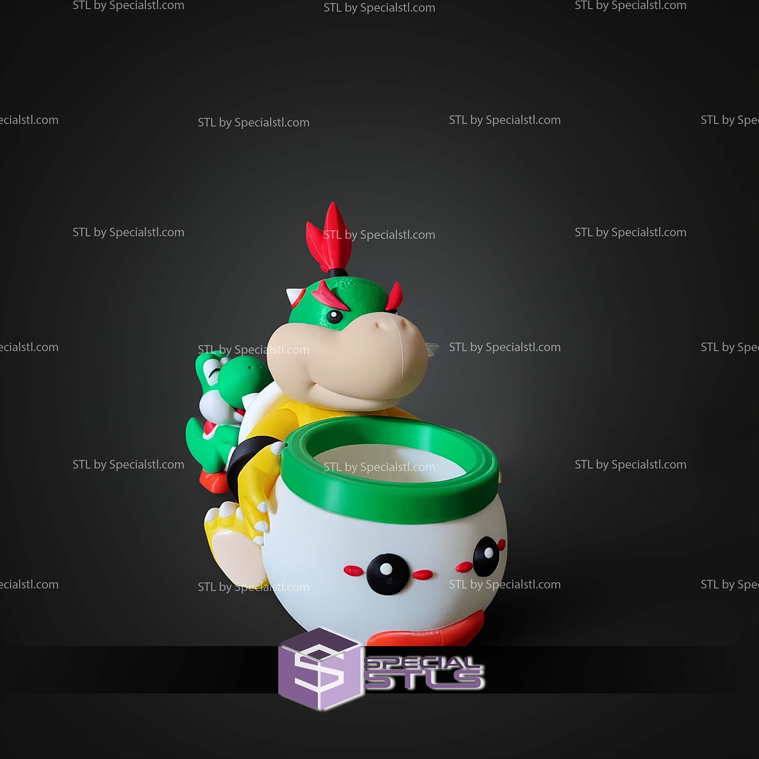 Bowser JR Palomera Popcorn Bucket STL Files 3D Model — view 4