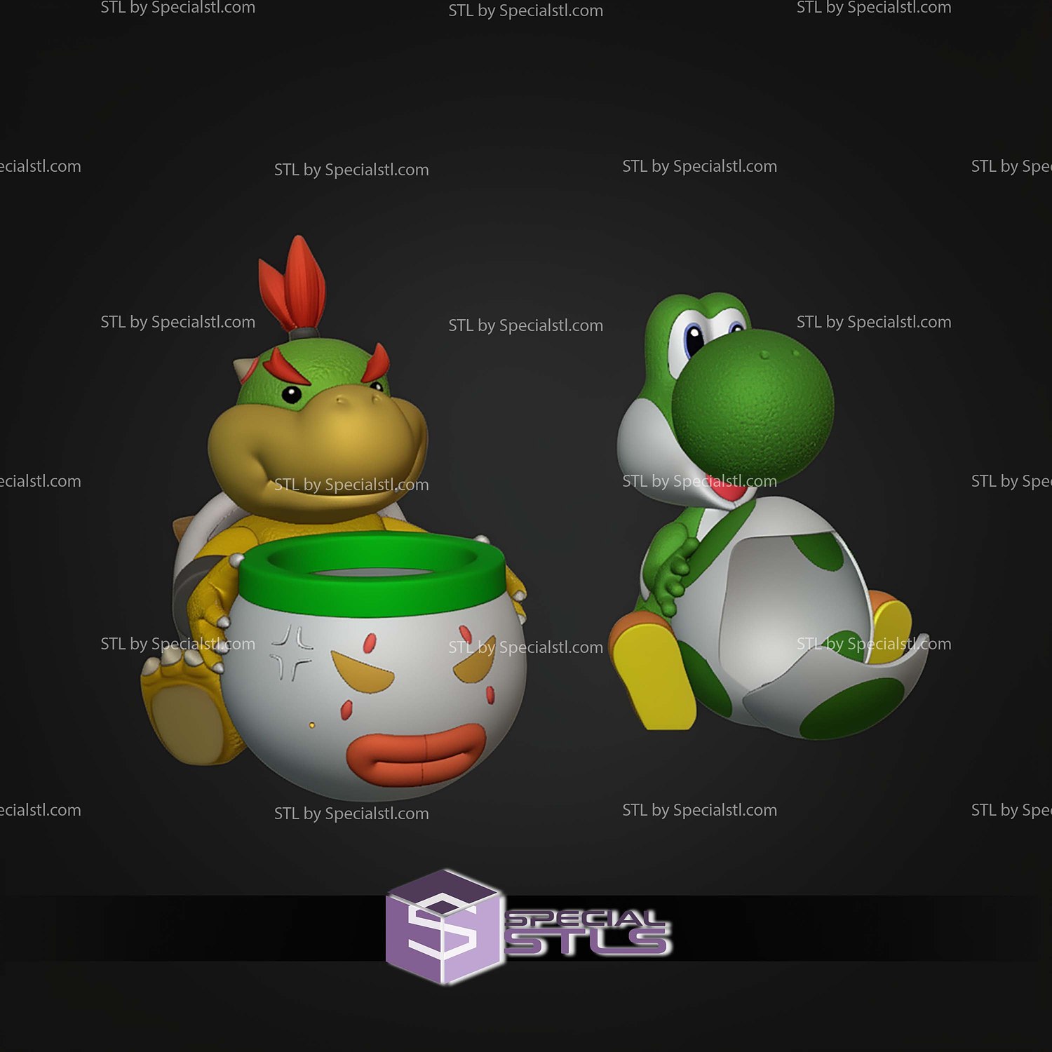 Bowser JR Palomera Popcorn Bucket STL Files 3D Model — view 5