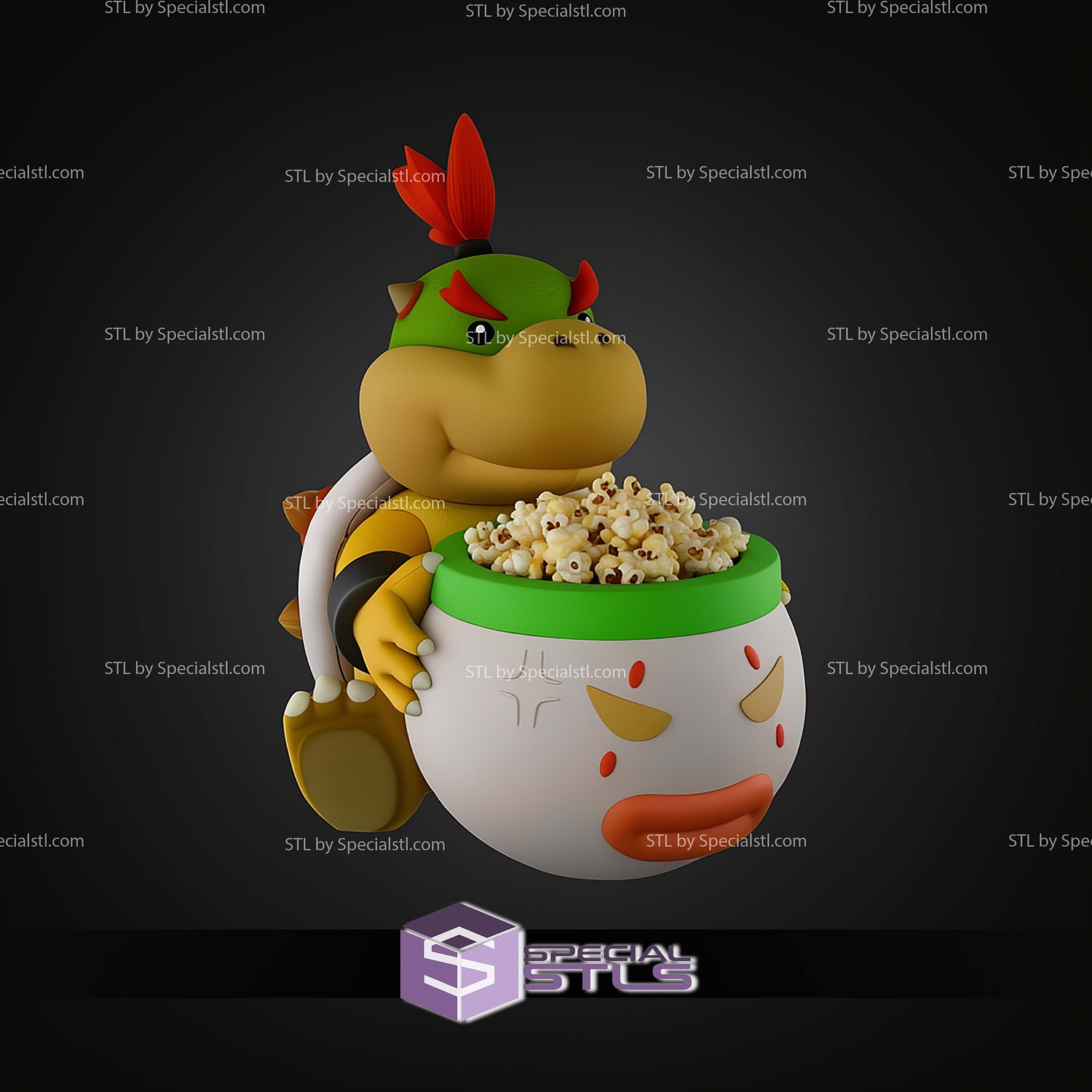 Bowser JR Palomera Popcorn Bucket STL Files 3D Model — view 7
