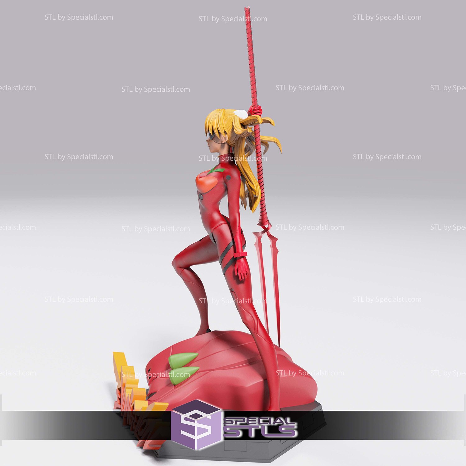 Asuka Evangelion Simple Base 3D Printer Files STL Model — view 2