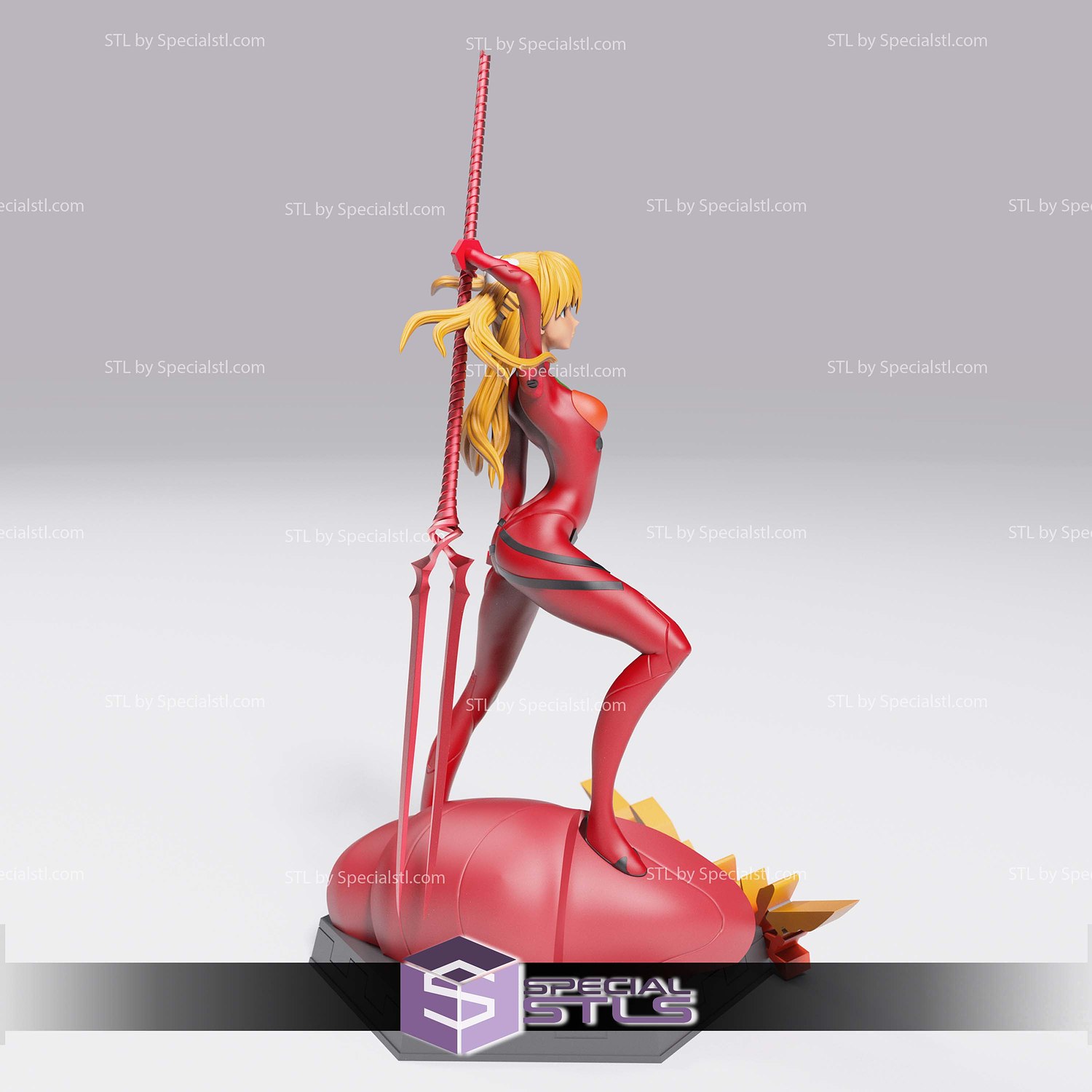 Asuka Evangelion Simple Base 3D Printer Files STL Model — view 4
