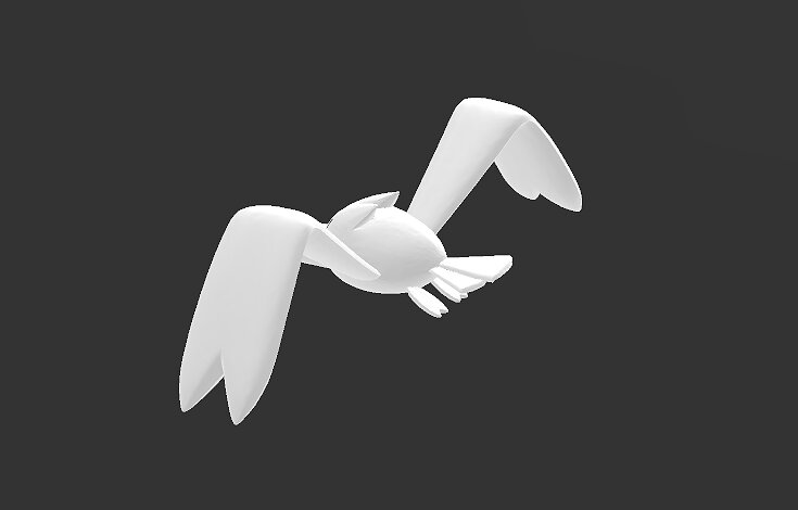 Pokemon Wingull 3d model with base 3MF Model — view 5