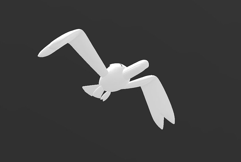 Pokemon Wingull 3d model with base 3MF Model — view 8