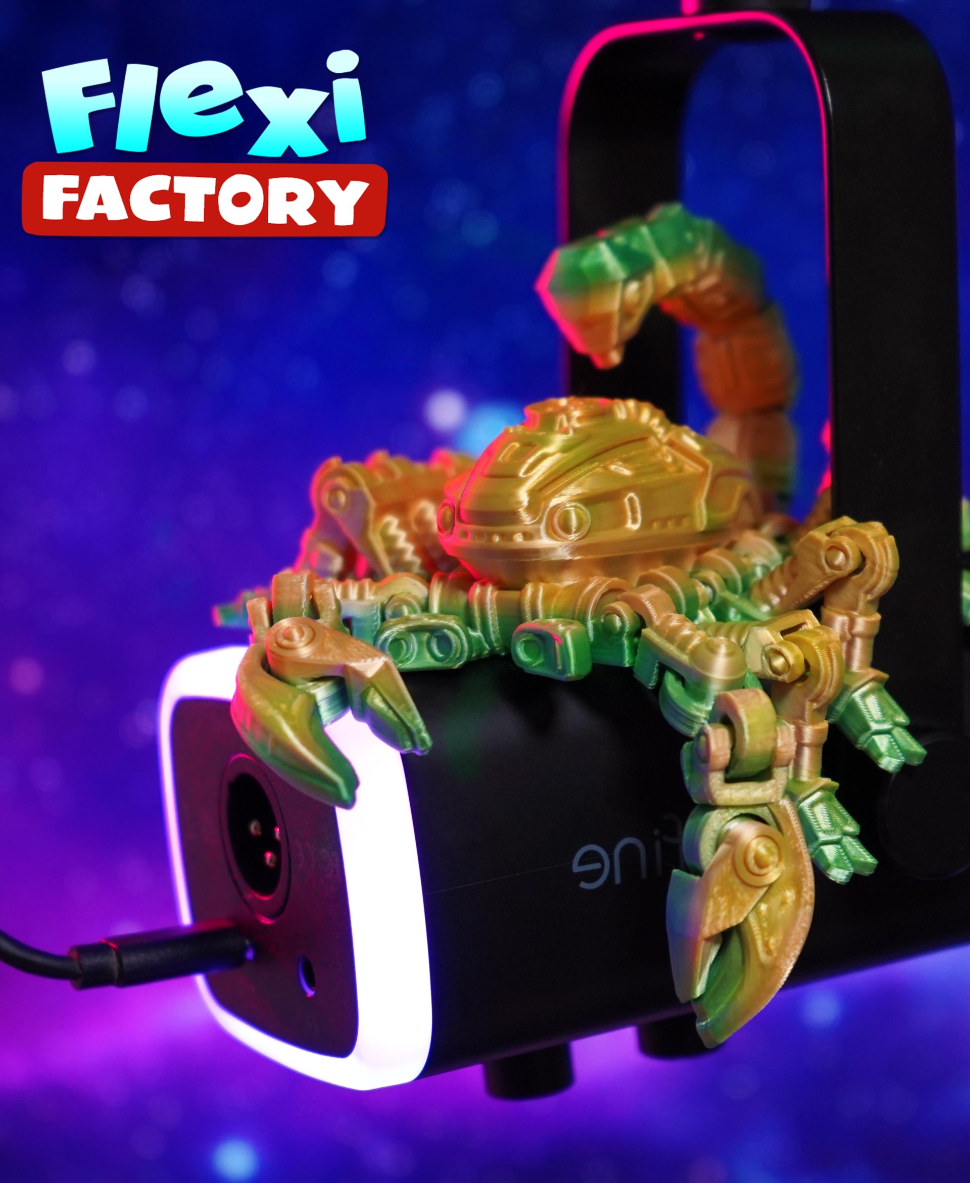 Flexi Factory Cyber Scorpion with 3MF and XL Version Included! 3D STL Model
