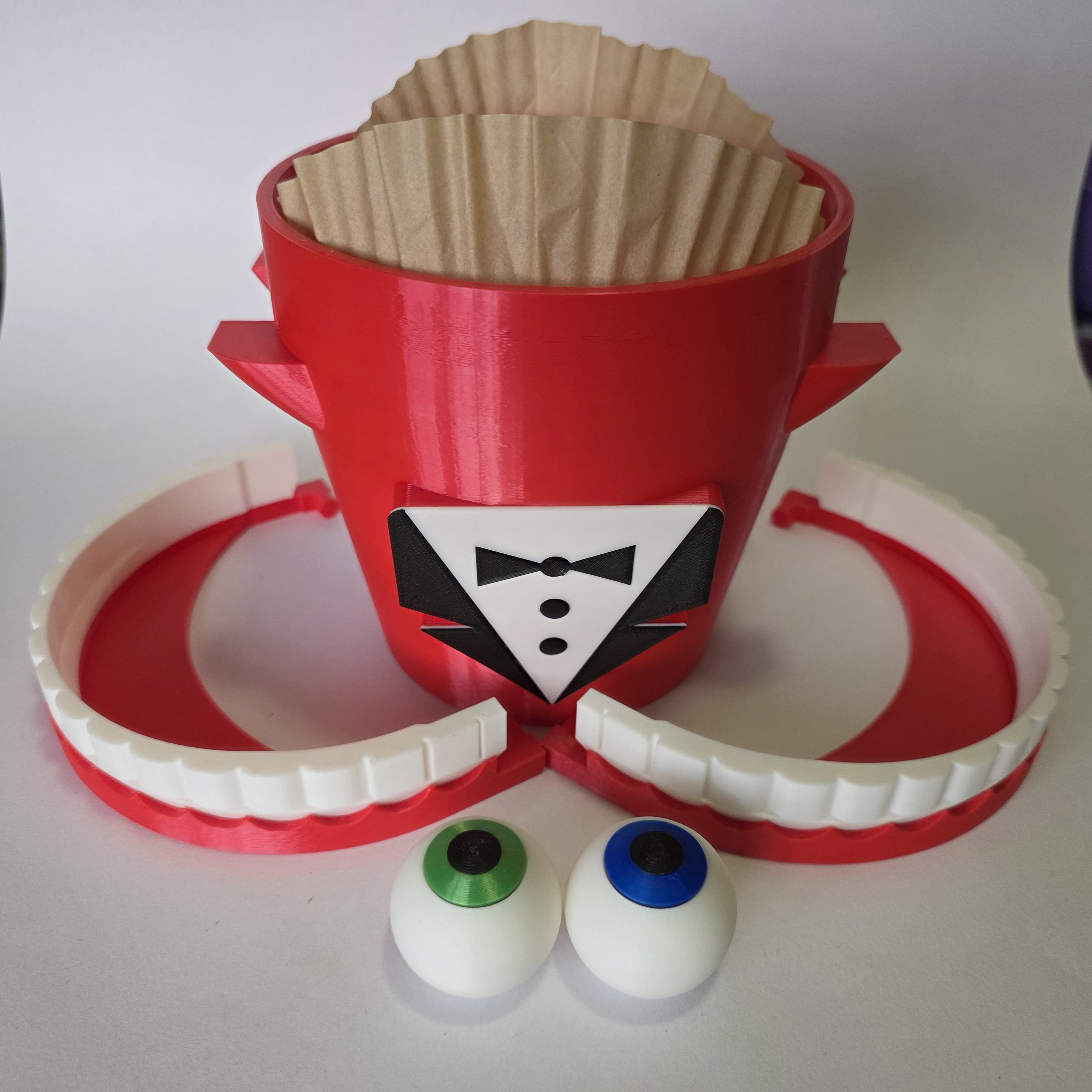 Caine Popcorn Bucket – Modular 3D Print STL Model — view 3