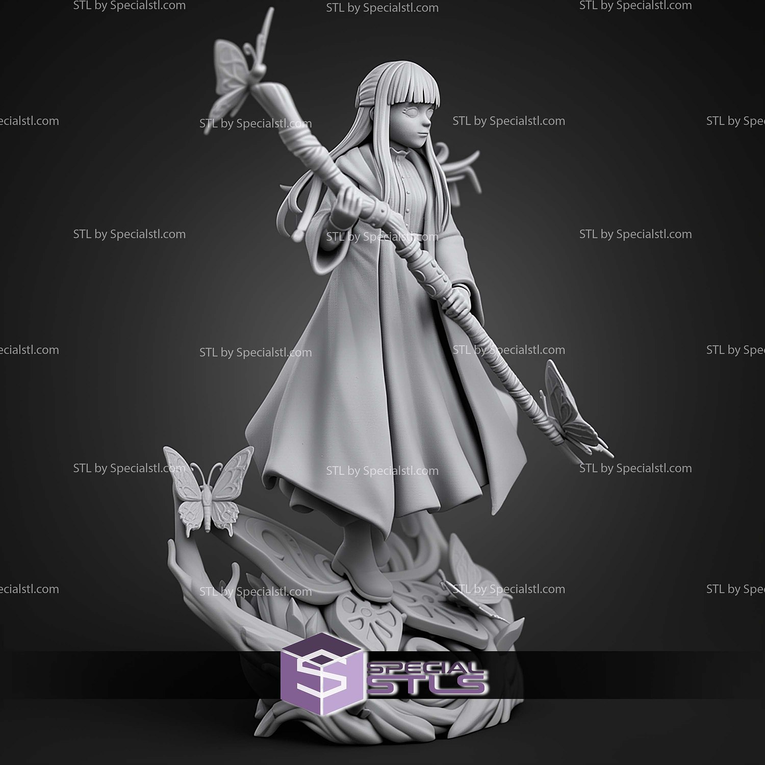 Fern From Frieren Bust 121mm STL Files 3D Model — view 7