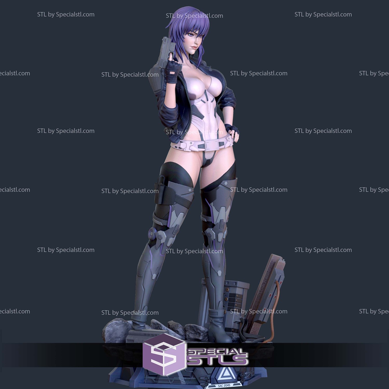 Motoko Kusanagi Attractive Outfit 3D Printer Files STL Model — view 4