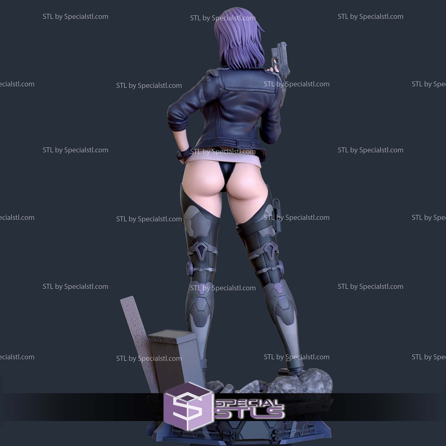 Motoko Kusanagi Attractive Outfit 3D Printer Files STL Model — view 5