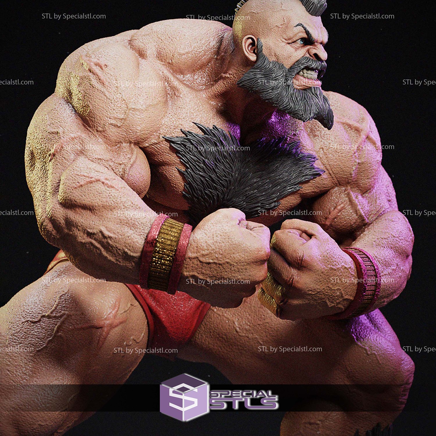 Zangief Muscle Street Fighter 3D Printer Files STL Model — view 2