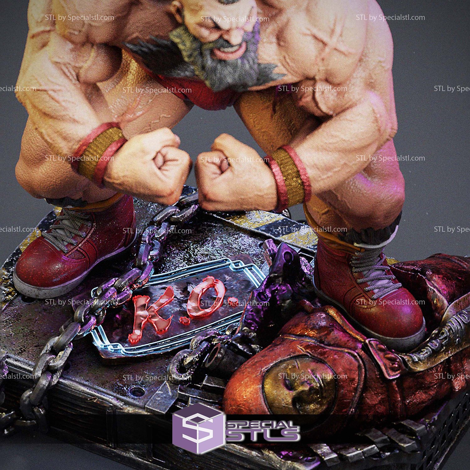 Zangief Muscle Street Fighter 3D Printer Files STL Model — view 4