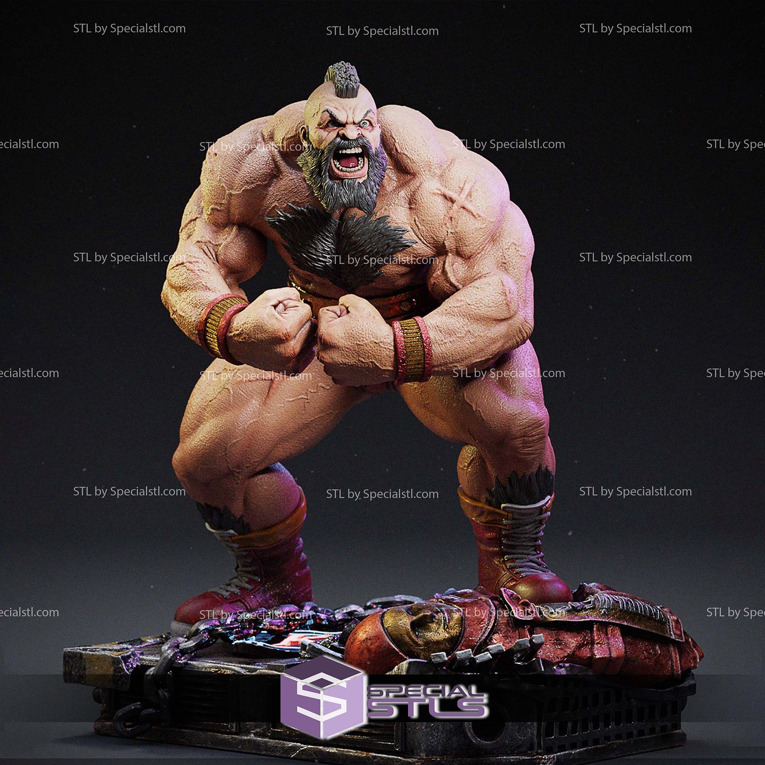 Zangief Muscle Street Fighter 3D Printer Files STL Model — view 5