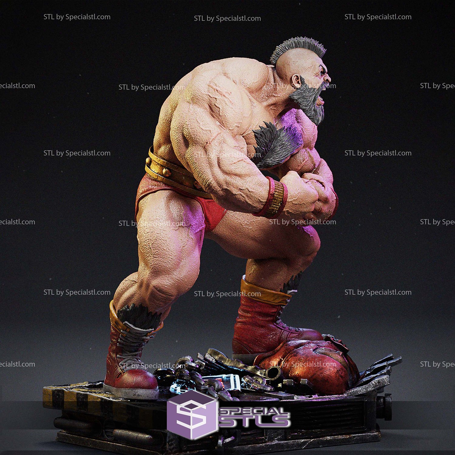 Zangief Muscle Street Fighter 3D Printer Files STL Model — view 6