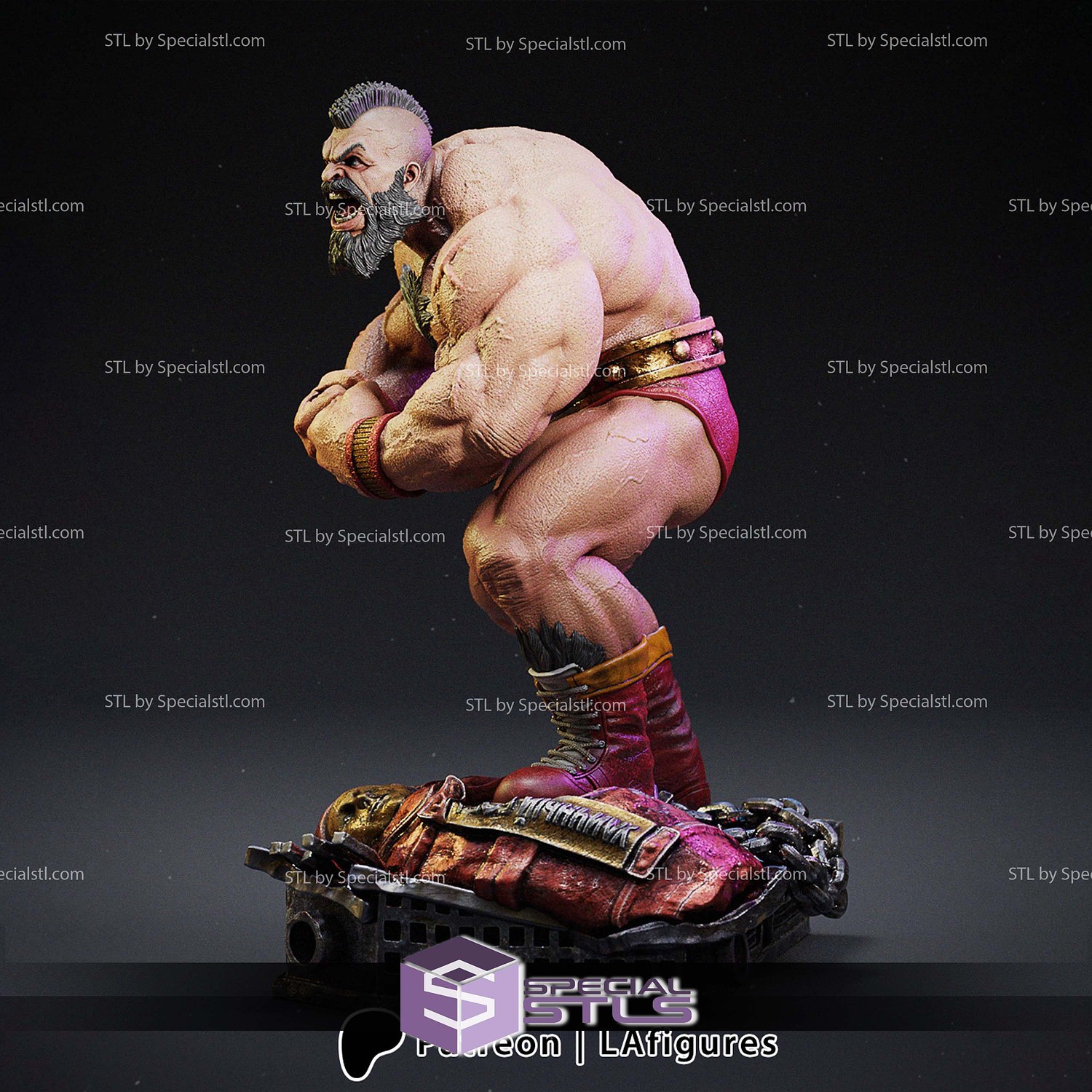 Zangief Muscle Street Fighter 3D Printer Files STL Model — view 8