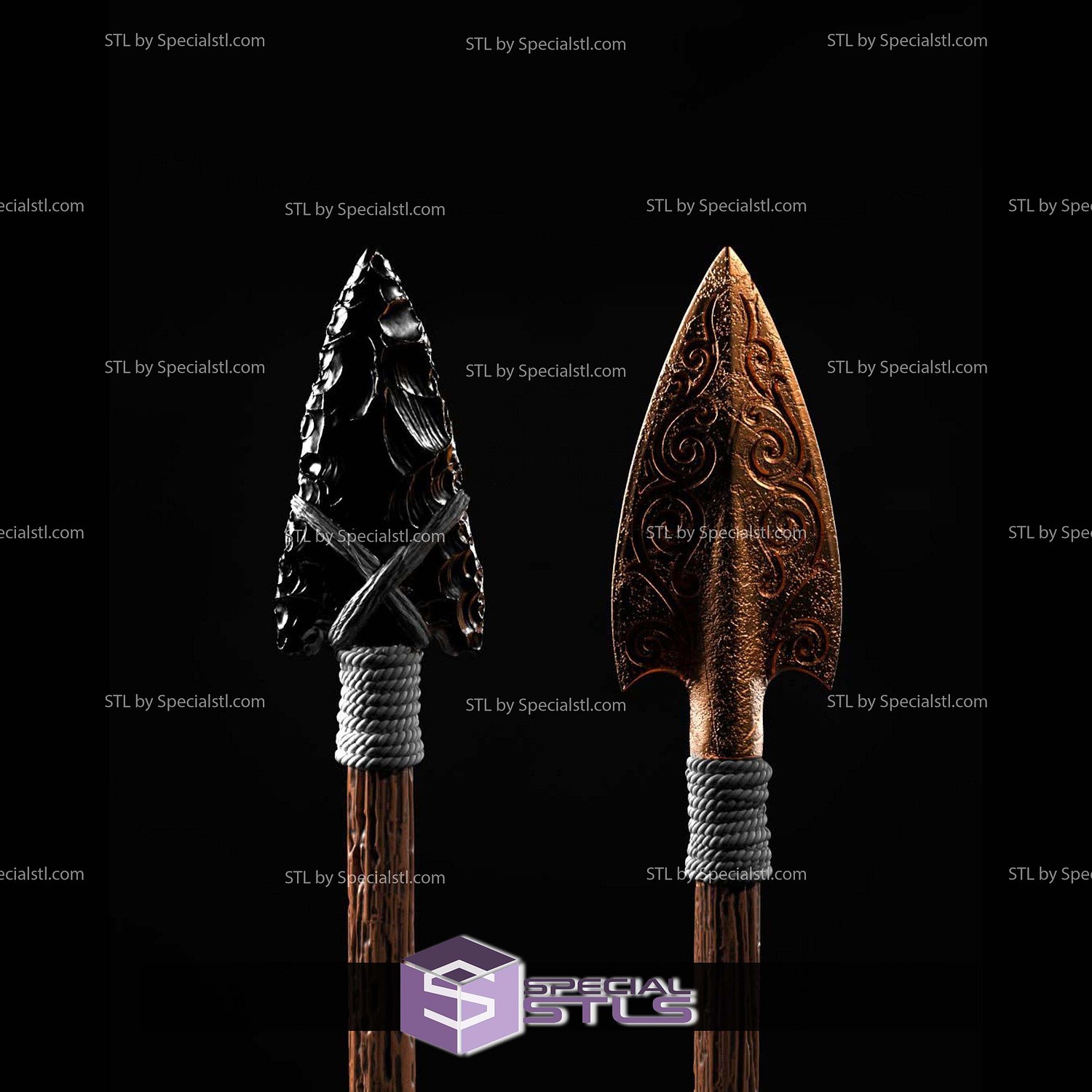Dark Elve Life Sized Bow STL Files 3D Model — view 4