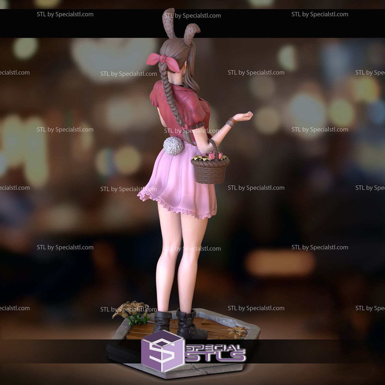 Aerith Bunny Final Fantasy 3D Printer Files STL Model — view 3