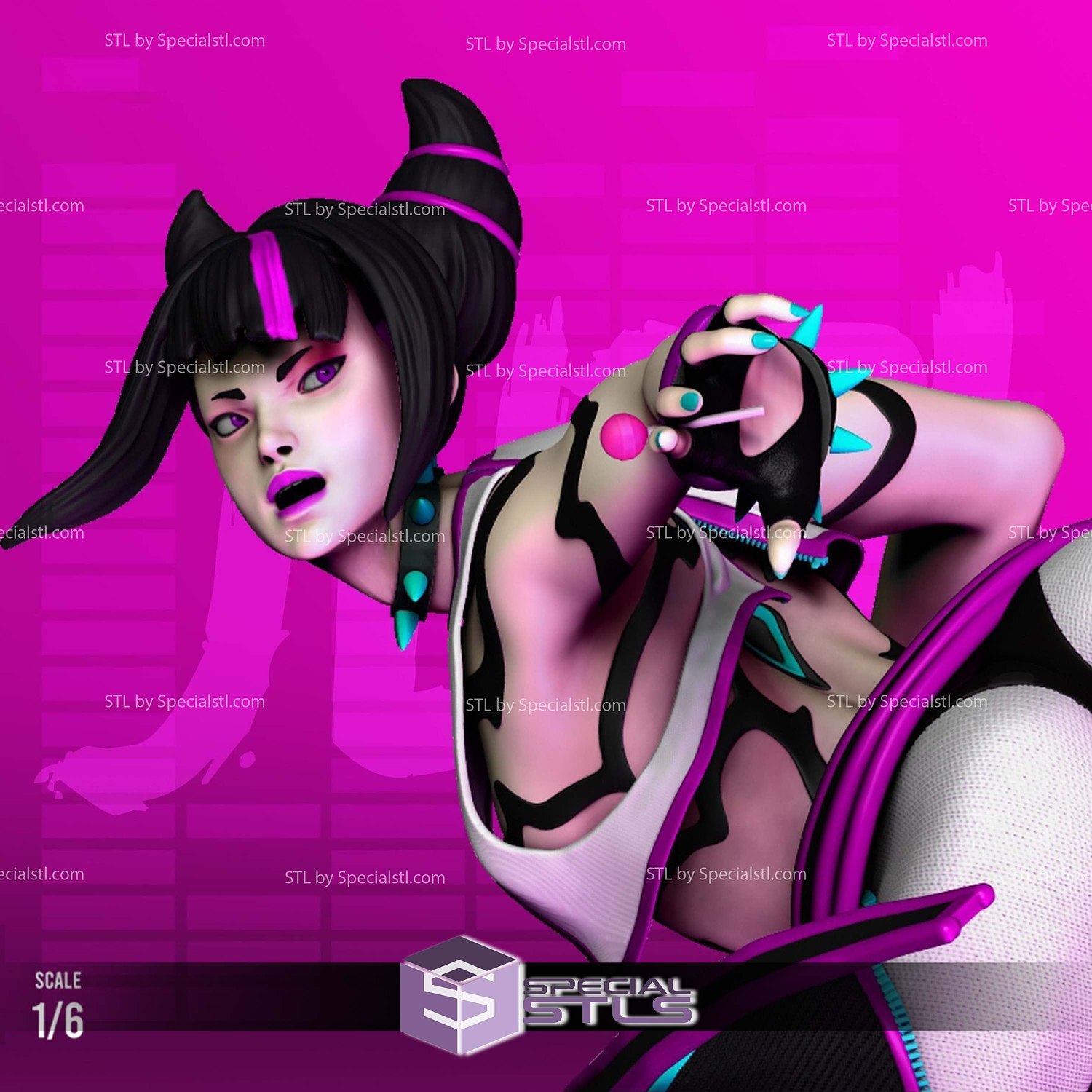 Juri Street Fighter 6 Sculptures 3D Printing STL Model — view 2