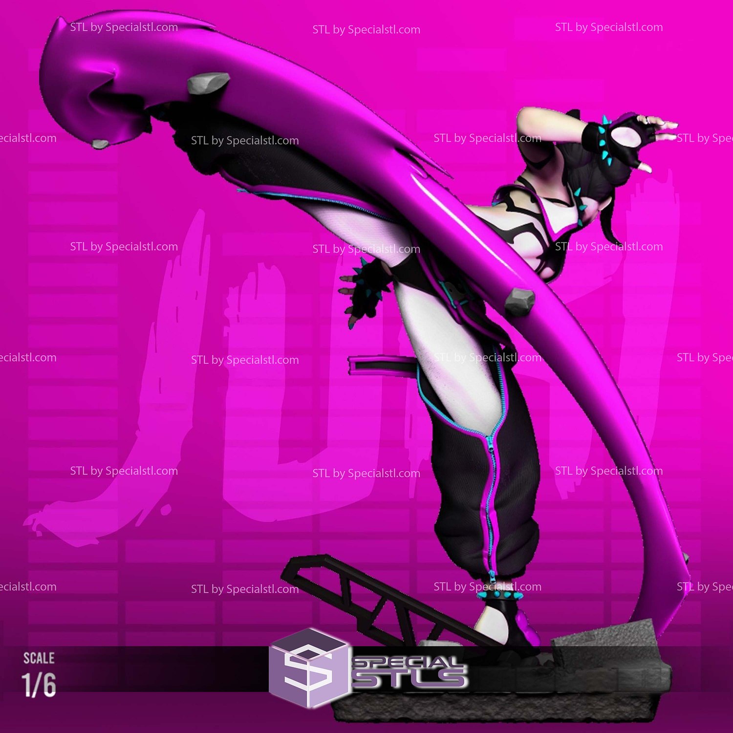 Juri Street Fighter 6 Sculptures 3D Printing STL Model — view 4
