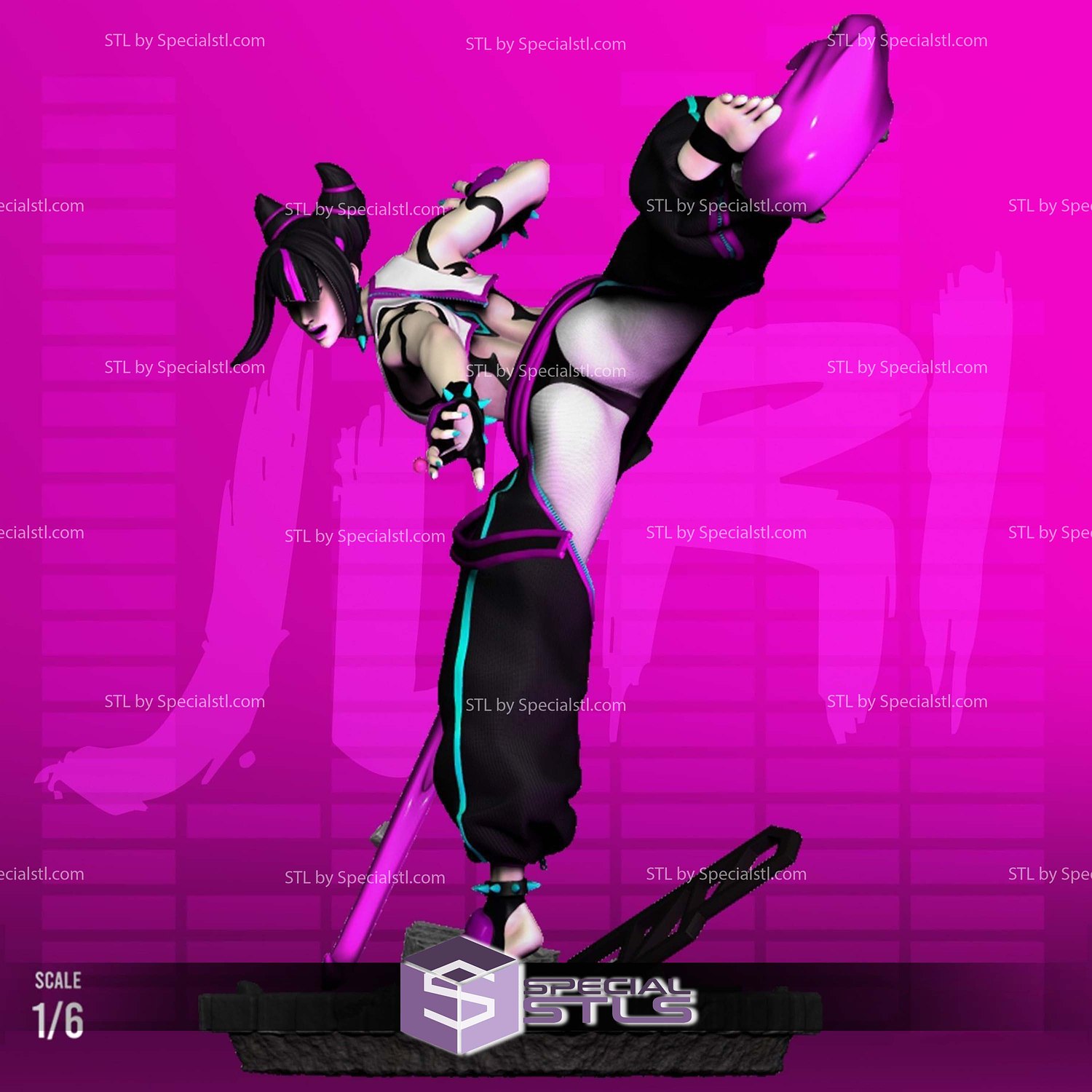 Juri Street Fighter 6 Sculptures 3D Printing STL Model — view 5