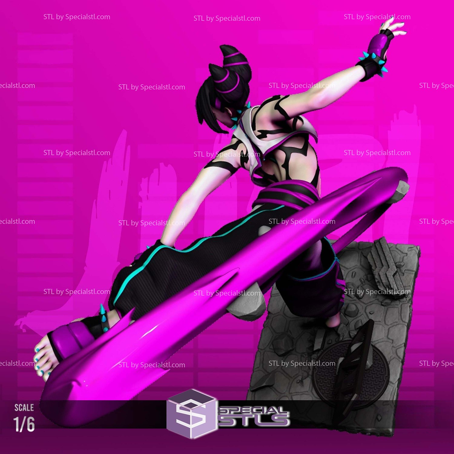 Juri Street Fighter 6 Sculptures 3D Printing STL Model — view 6