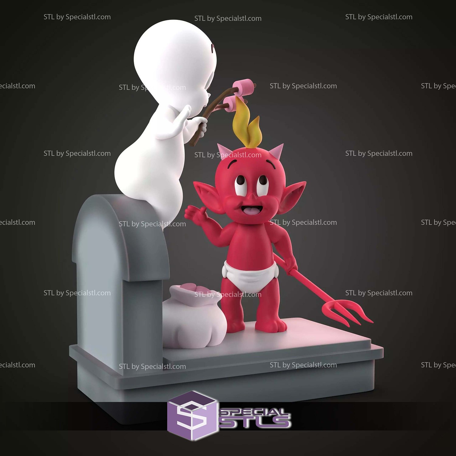 Casper and Hot Stuff STL Files 3D Model — view 2