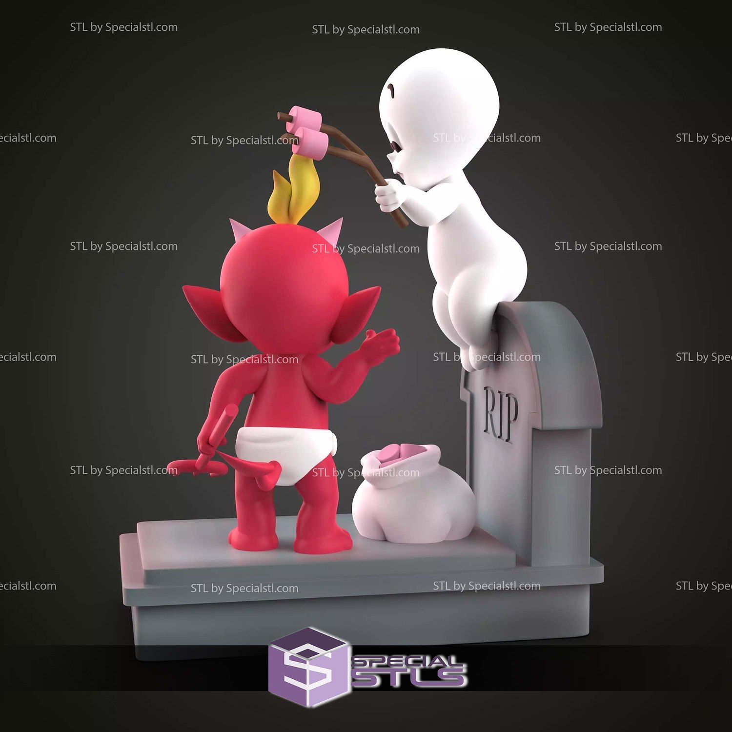 Casper and Hot Stuff STL Files 3D Model — view 3