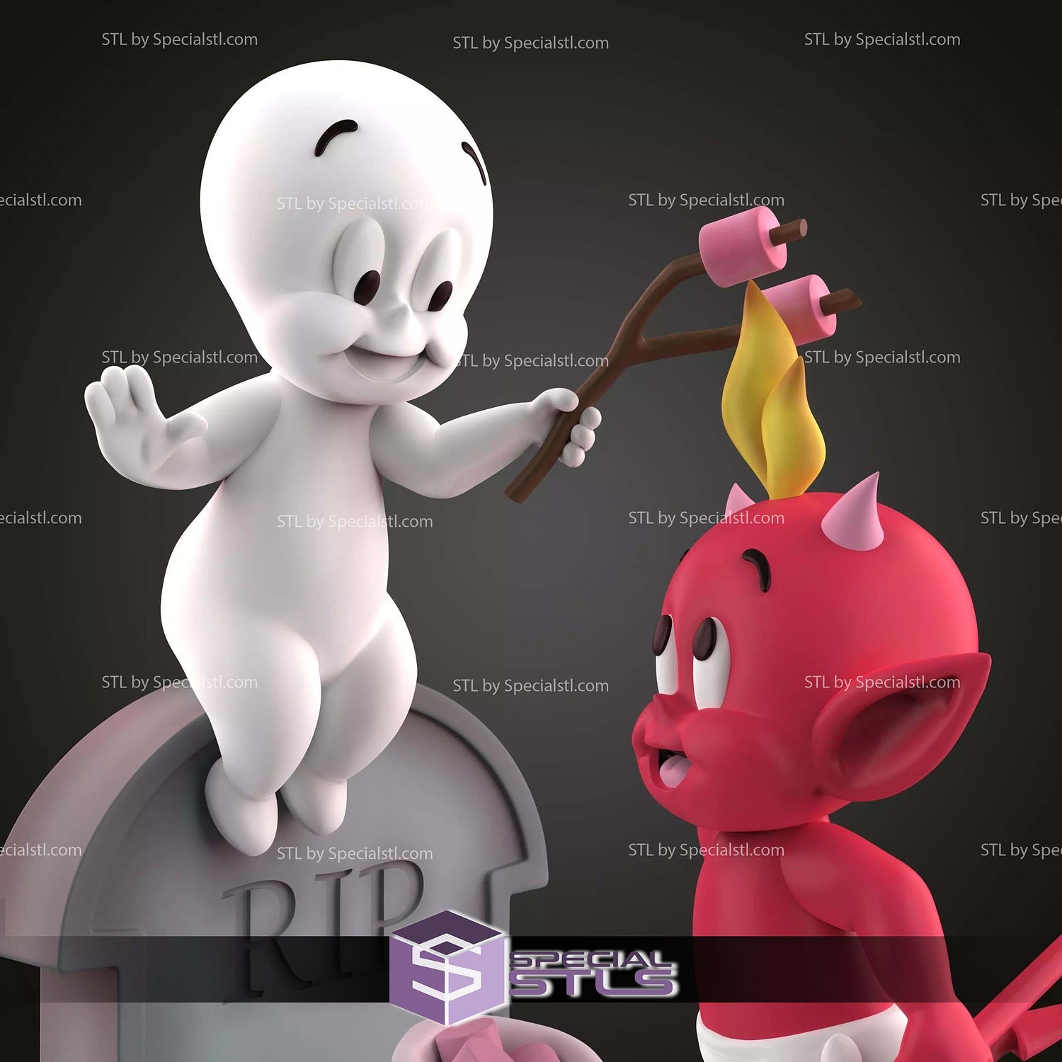 Casper and Hot Stuff STL Files 3D Model — view 4