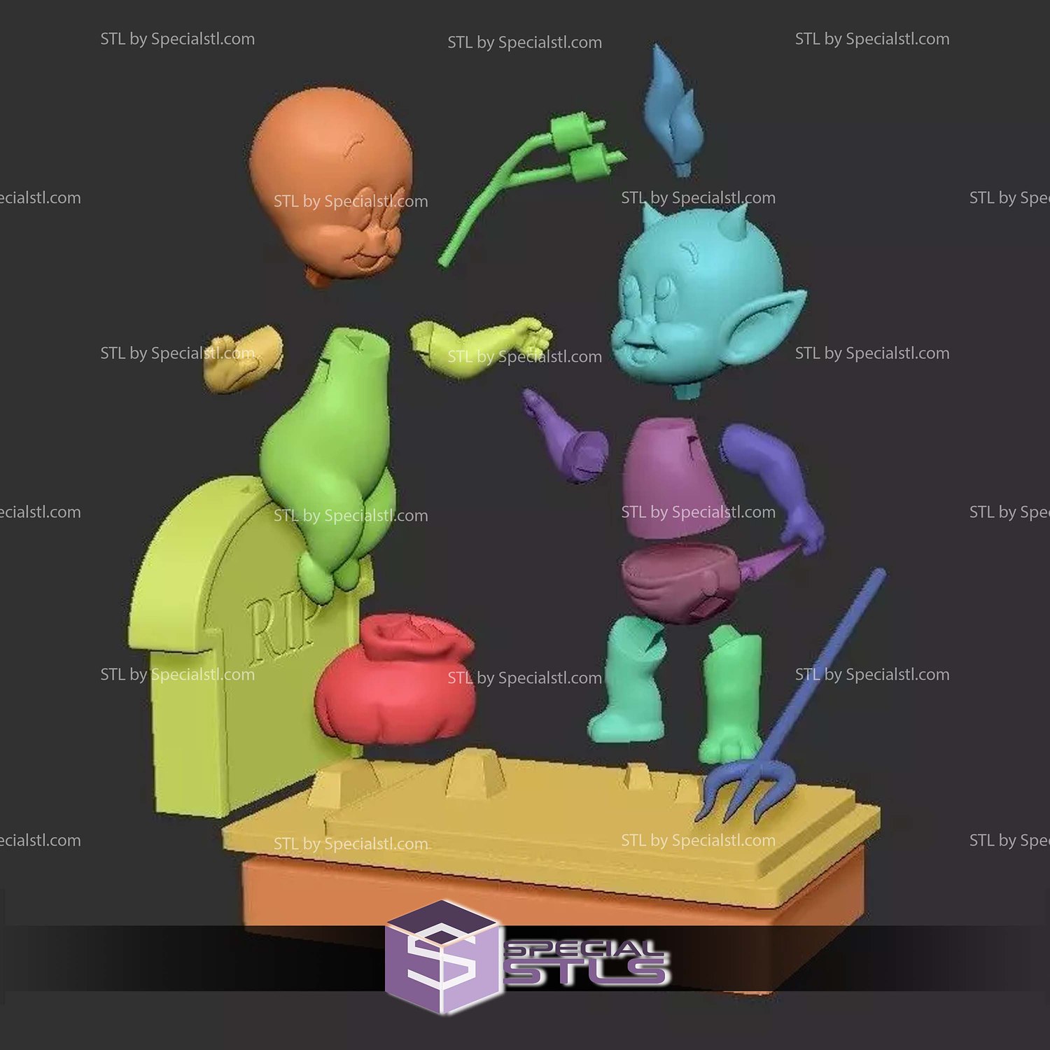 Casper and Hot Stuff STL Files 3D Model — view 5