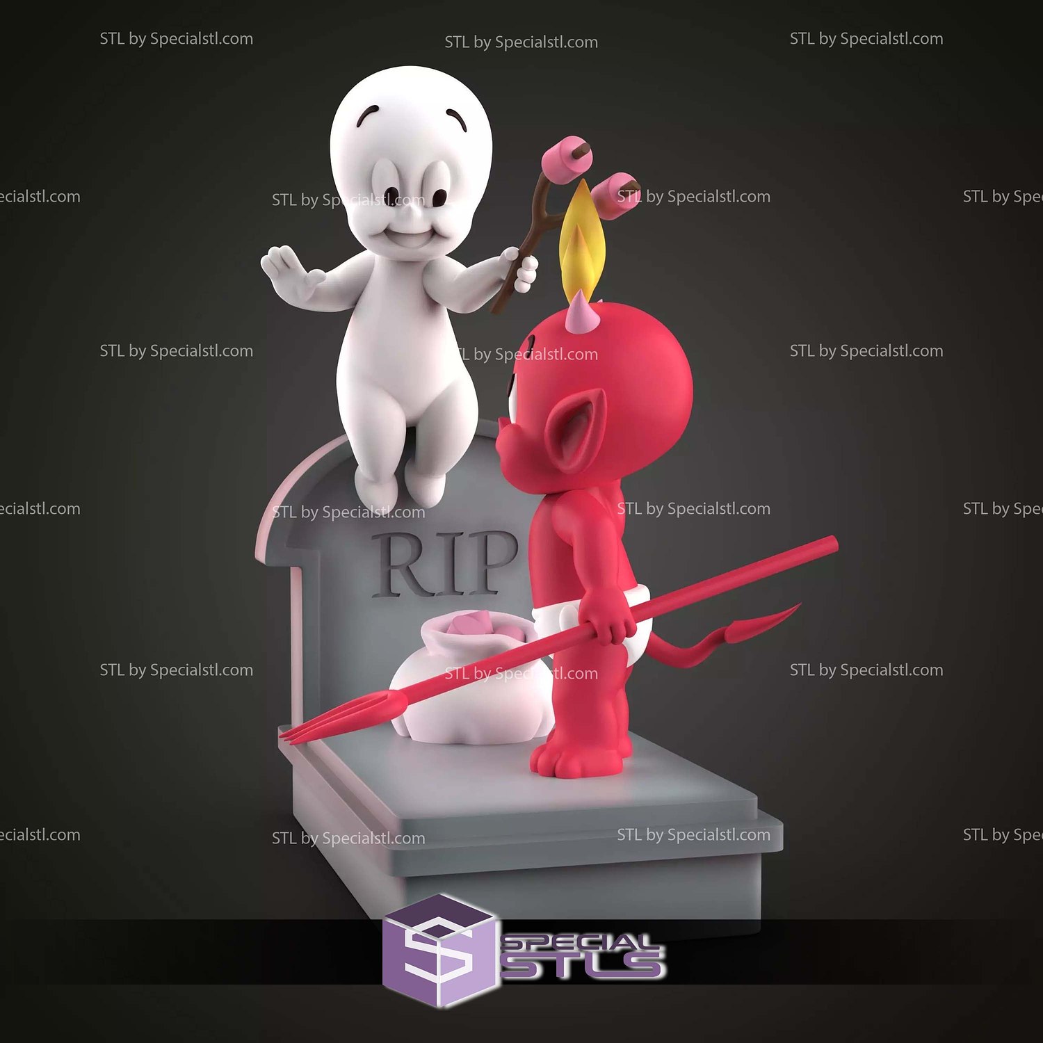 Casper and Hot Stuff STL Files 3D Model — view 8