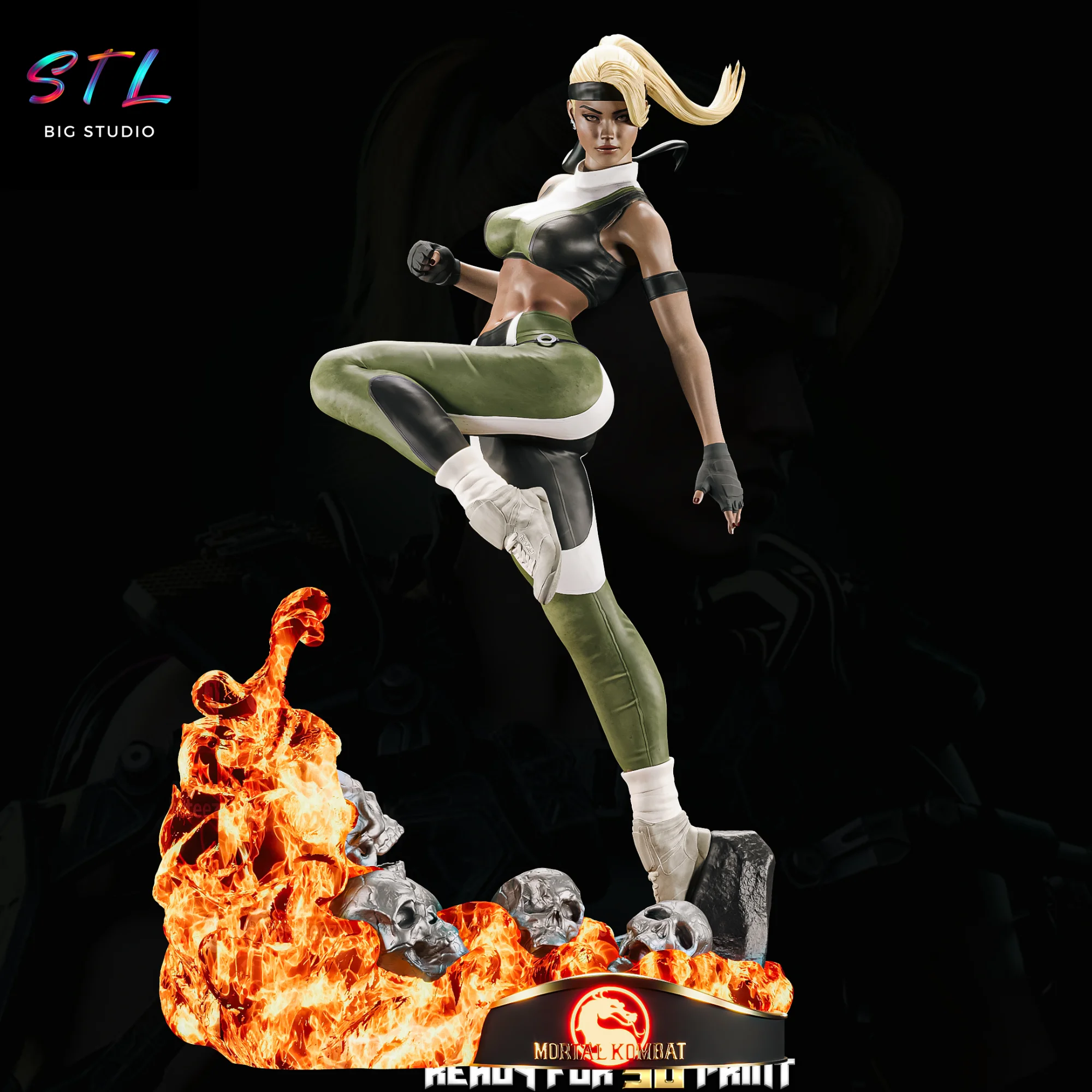 Sonya Blade STL | Mortal Kombat | 3D Printable Figure Model