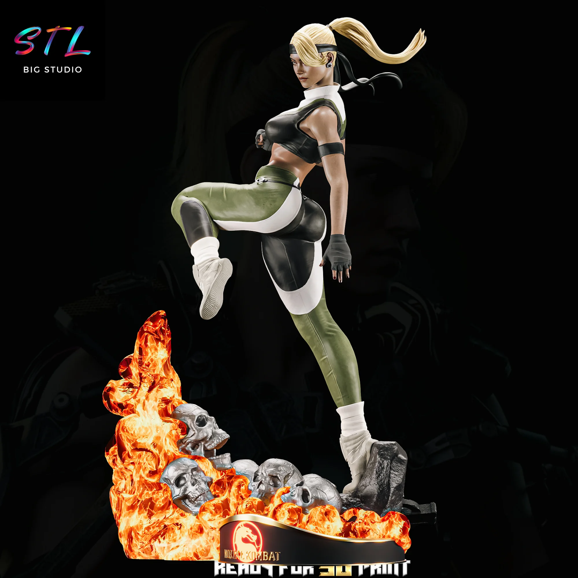 Sonya Blade STL | Mortal Kombat | 3D Printable Figure Model — view 2