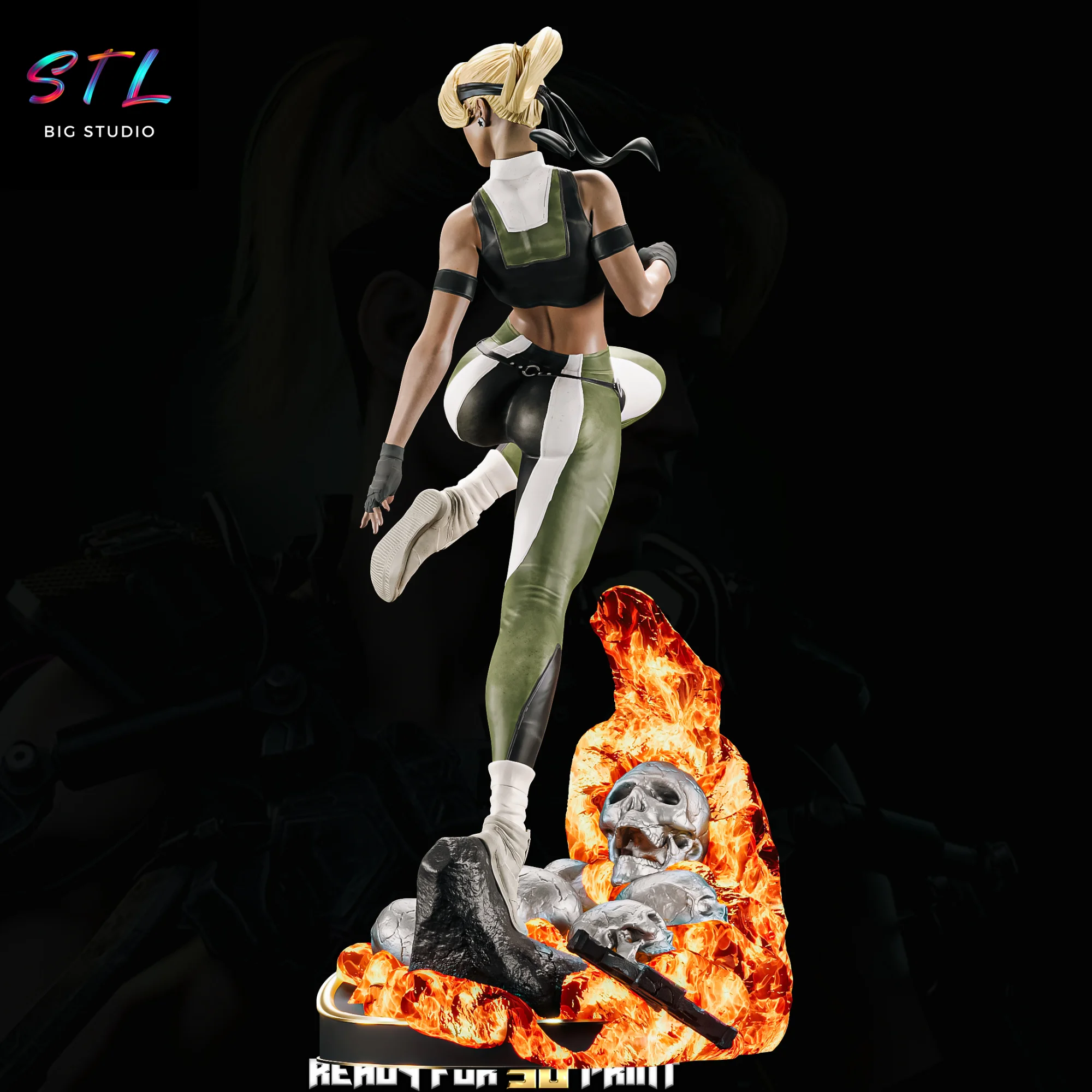 Sonya Blade STL | Mortal Kombat | 3D Printable Figure Model — view 4