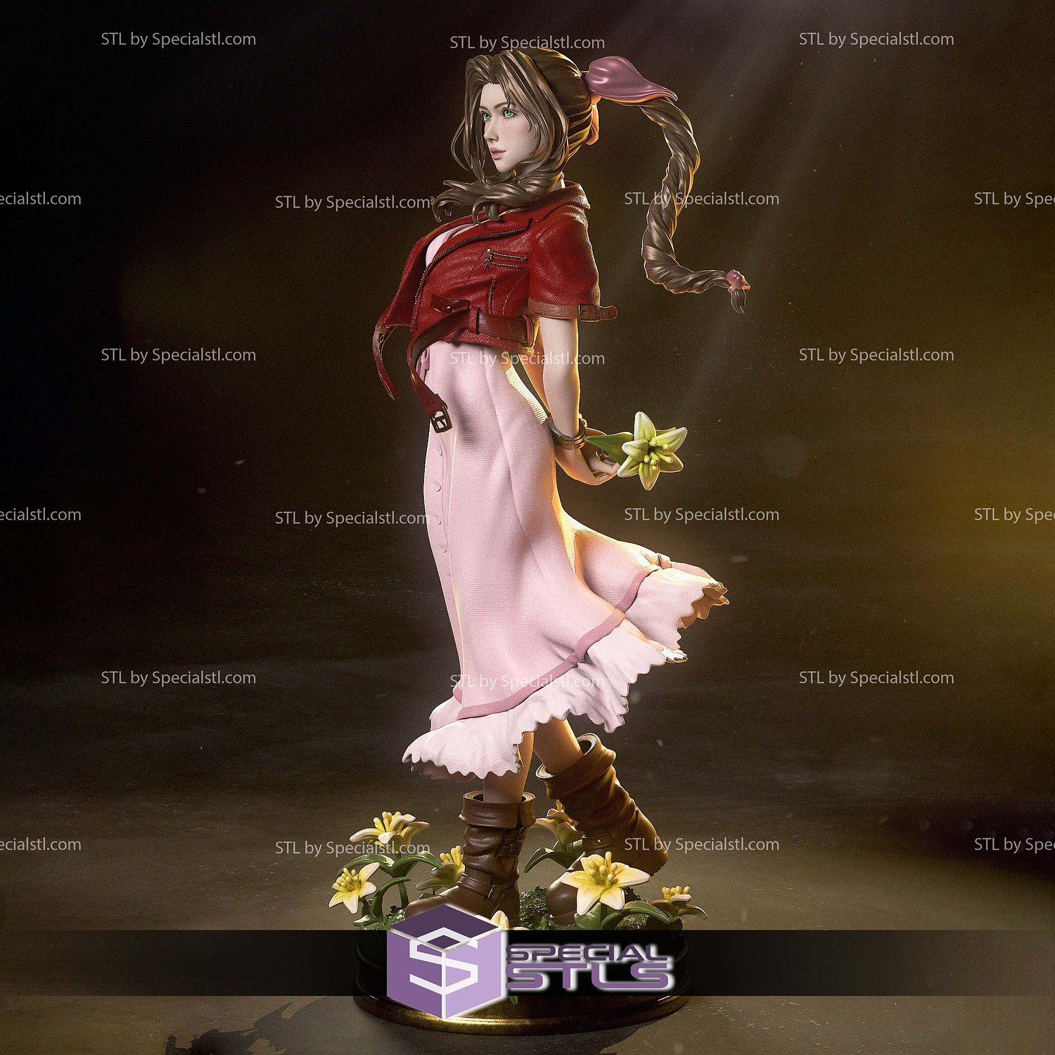 Aerith Realistic Final Fantasy STL Files 3D Model — view 4