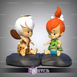 Bamm Bamm and Pebbles The Flintstones STL Files 3D Model