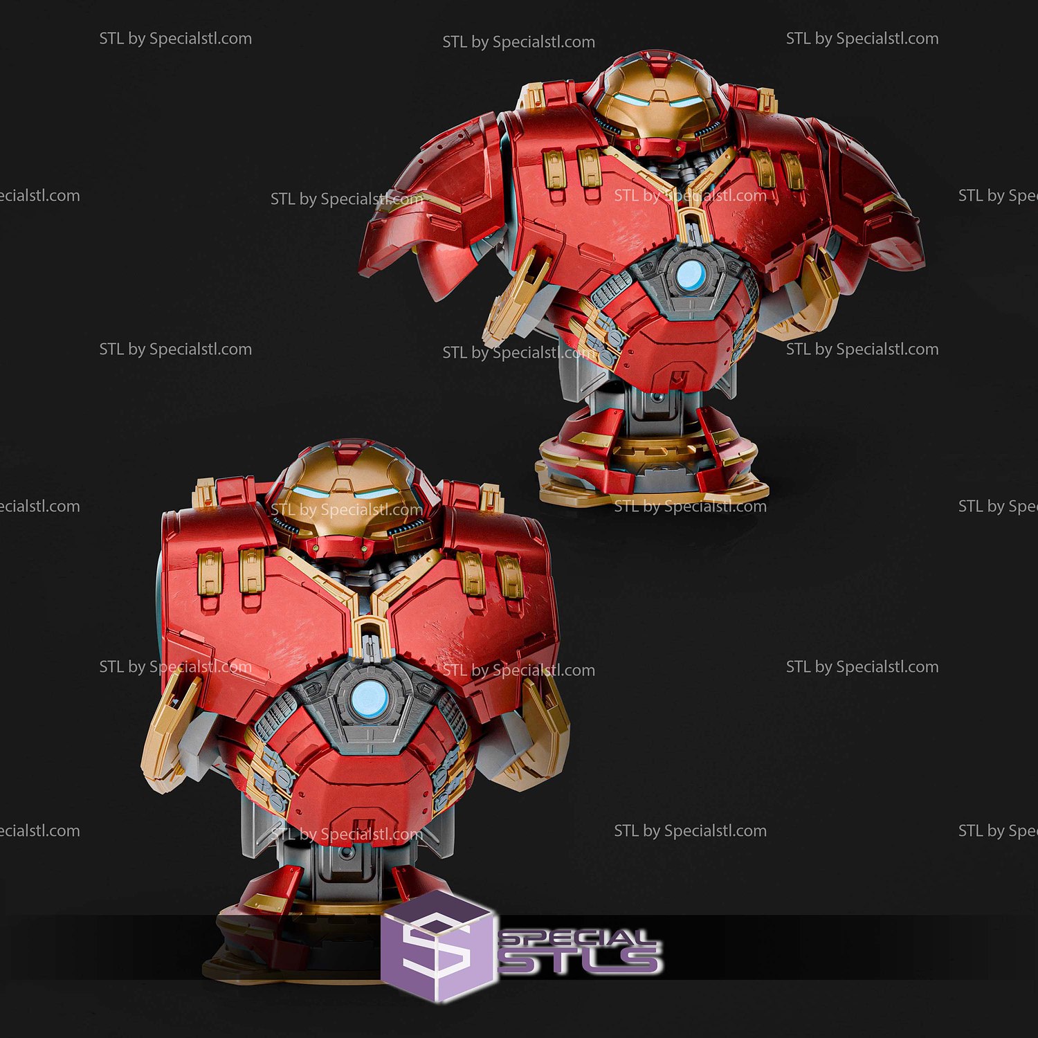 Hulkbuster Bust 201mm STL Files 3D Model — view 2