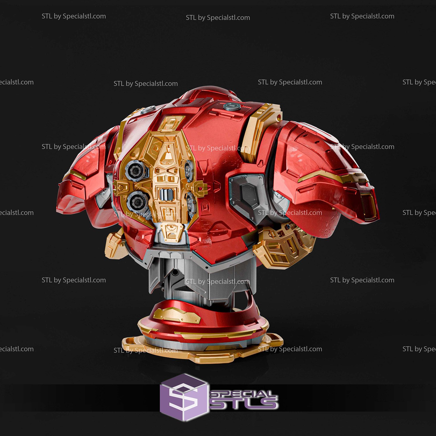 Hulkbuster Bust 201mm STL Files 3D Model — view 3
