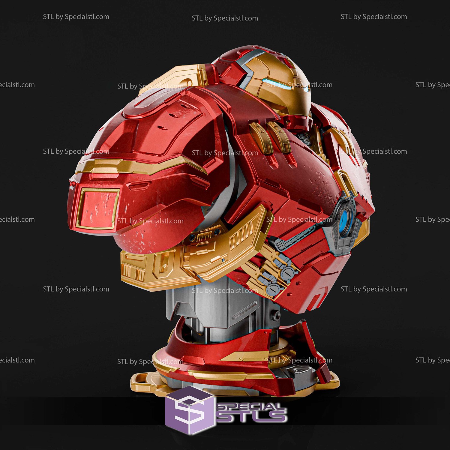 Hulkbuster Bust 201mm STL Files 3D Model — view 4