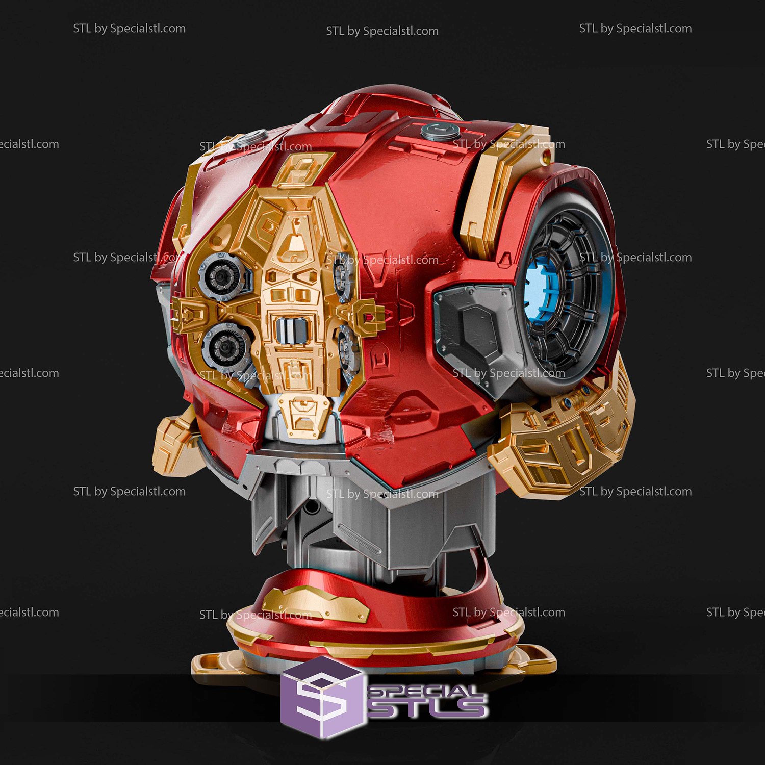 Hulkbuster Bust 201mm STL Files 3D Model — view 5
