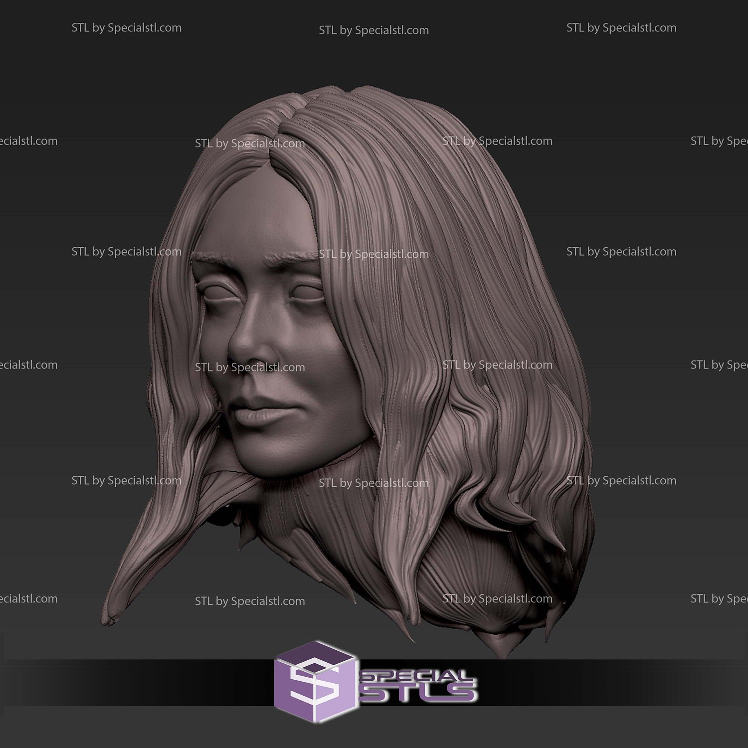 Custom Head STL Collection - Wanda Maximoff 3D Model — view 2