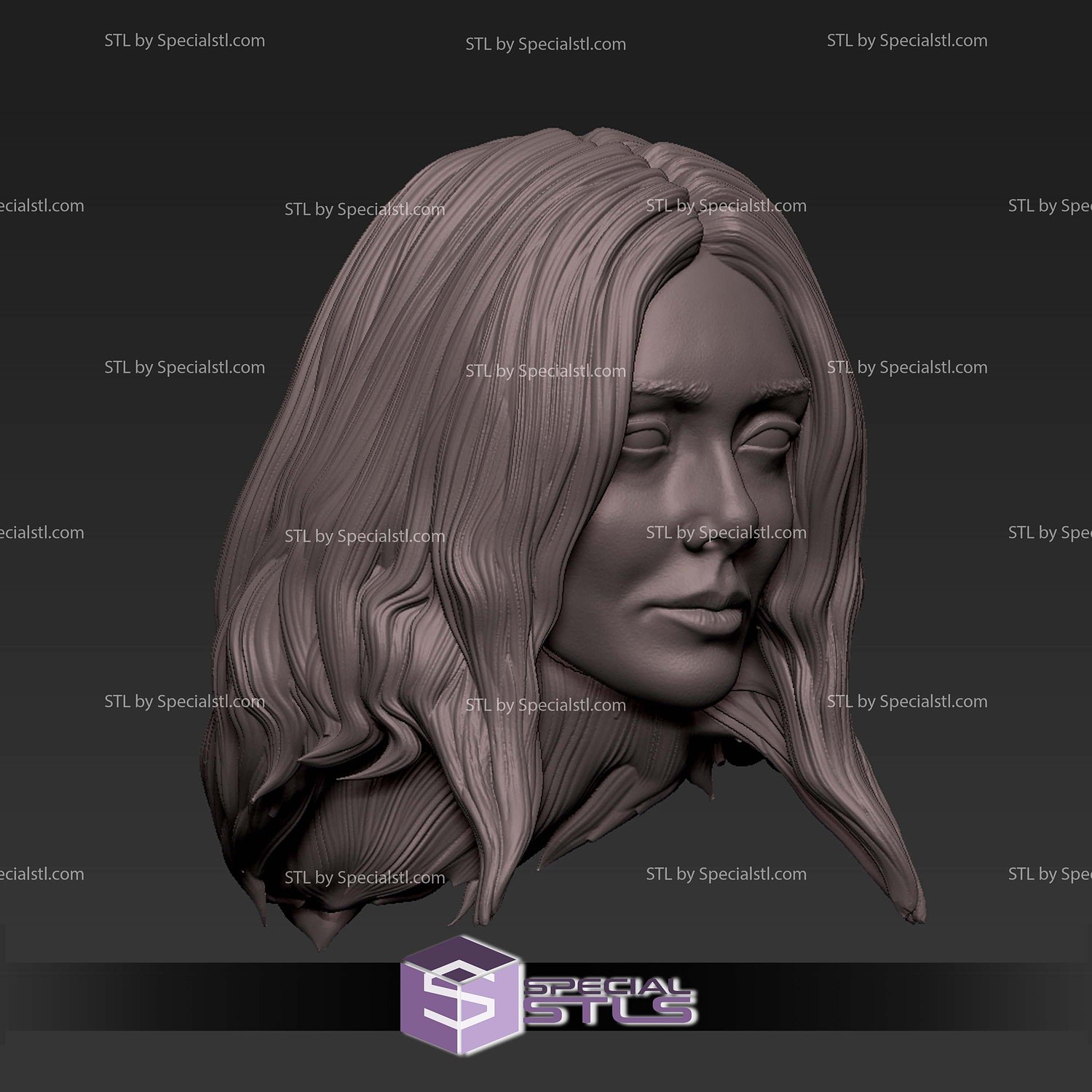 Custom Head STL Collection - Wanda Maximoff 3D Model — view 3