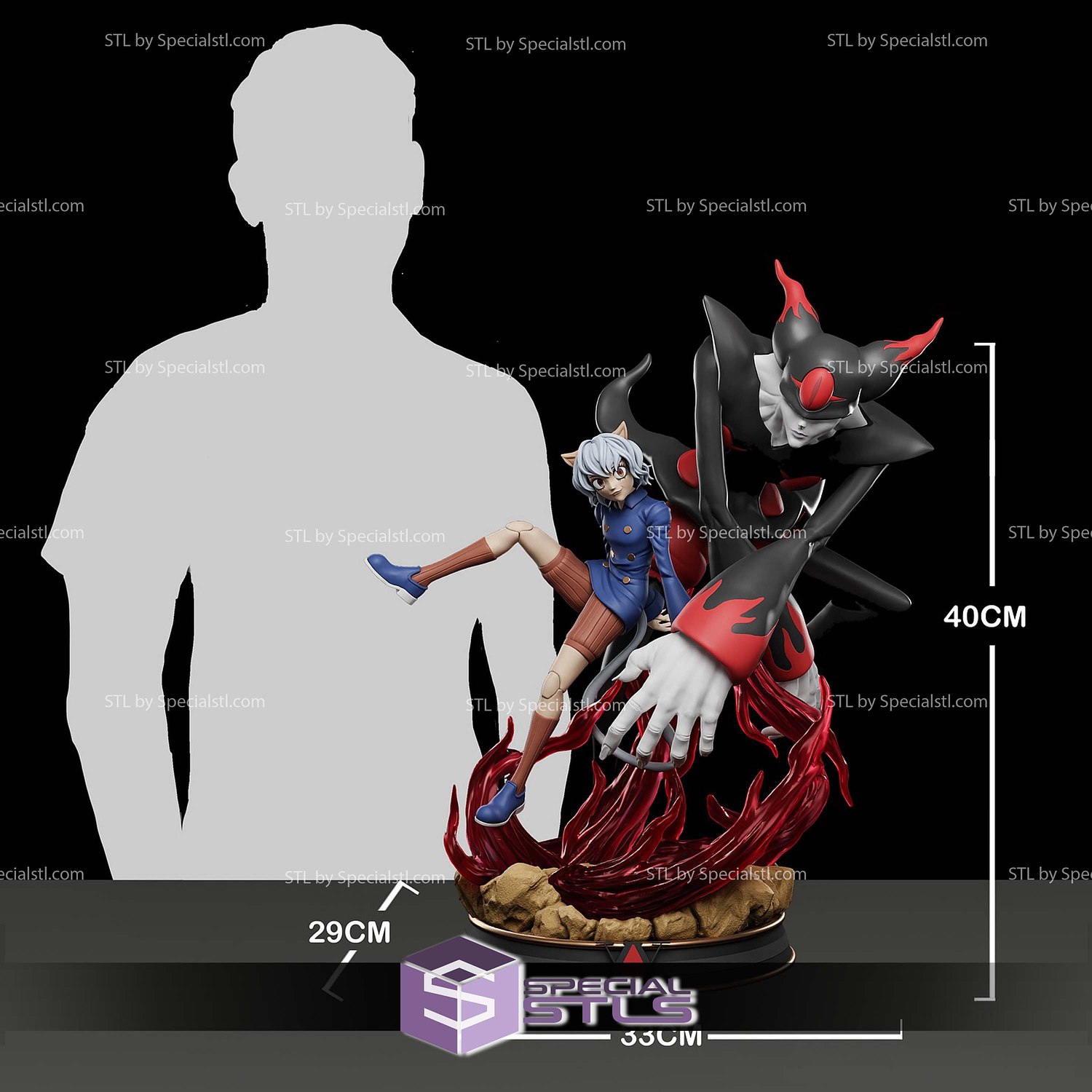 Neferpitou and Terpsichora Sculptures 3D Printing STL Model — view 2