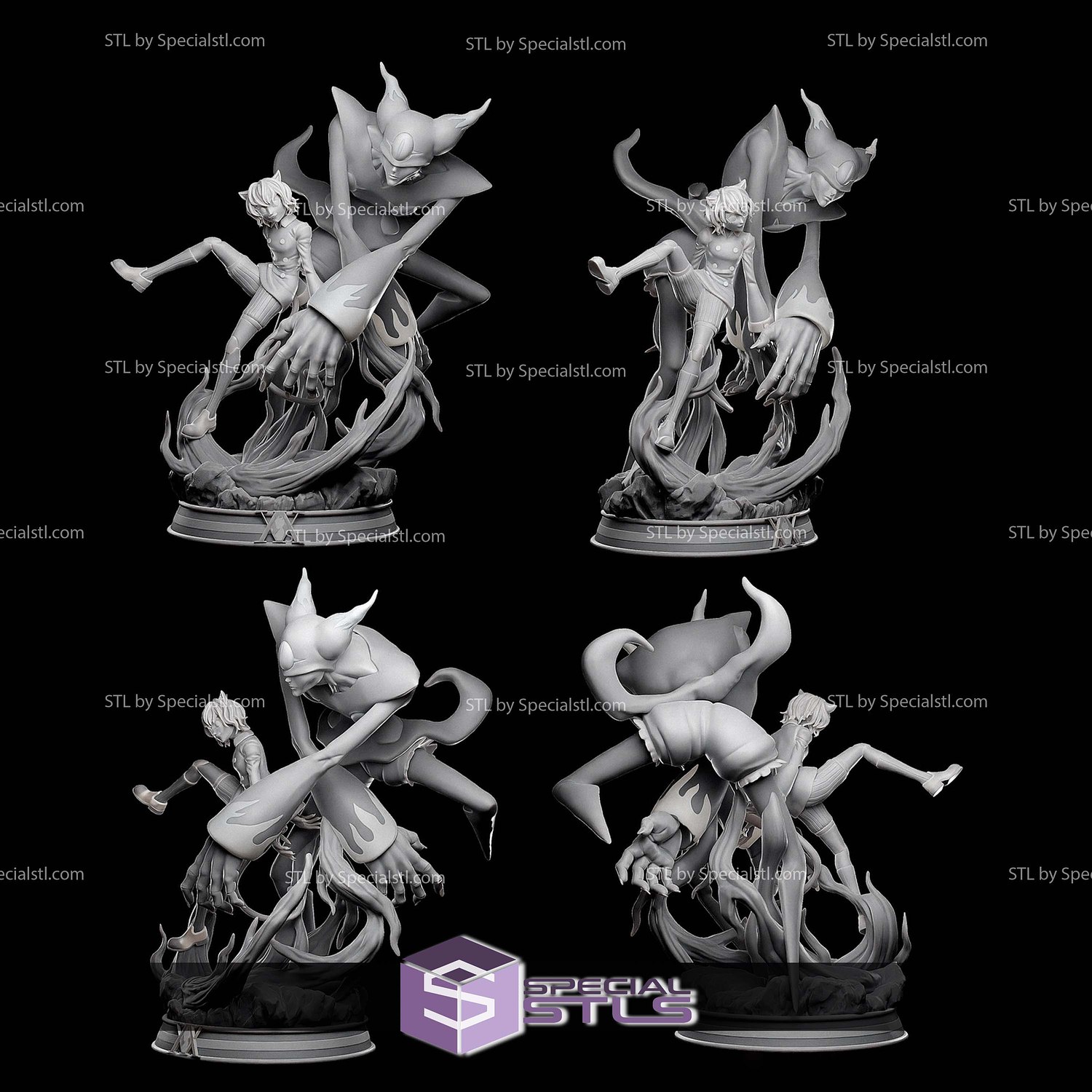 Neferpitou and Terpsichora Sculptures 3D Printing STL Model — view 3