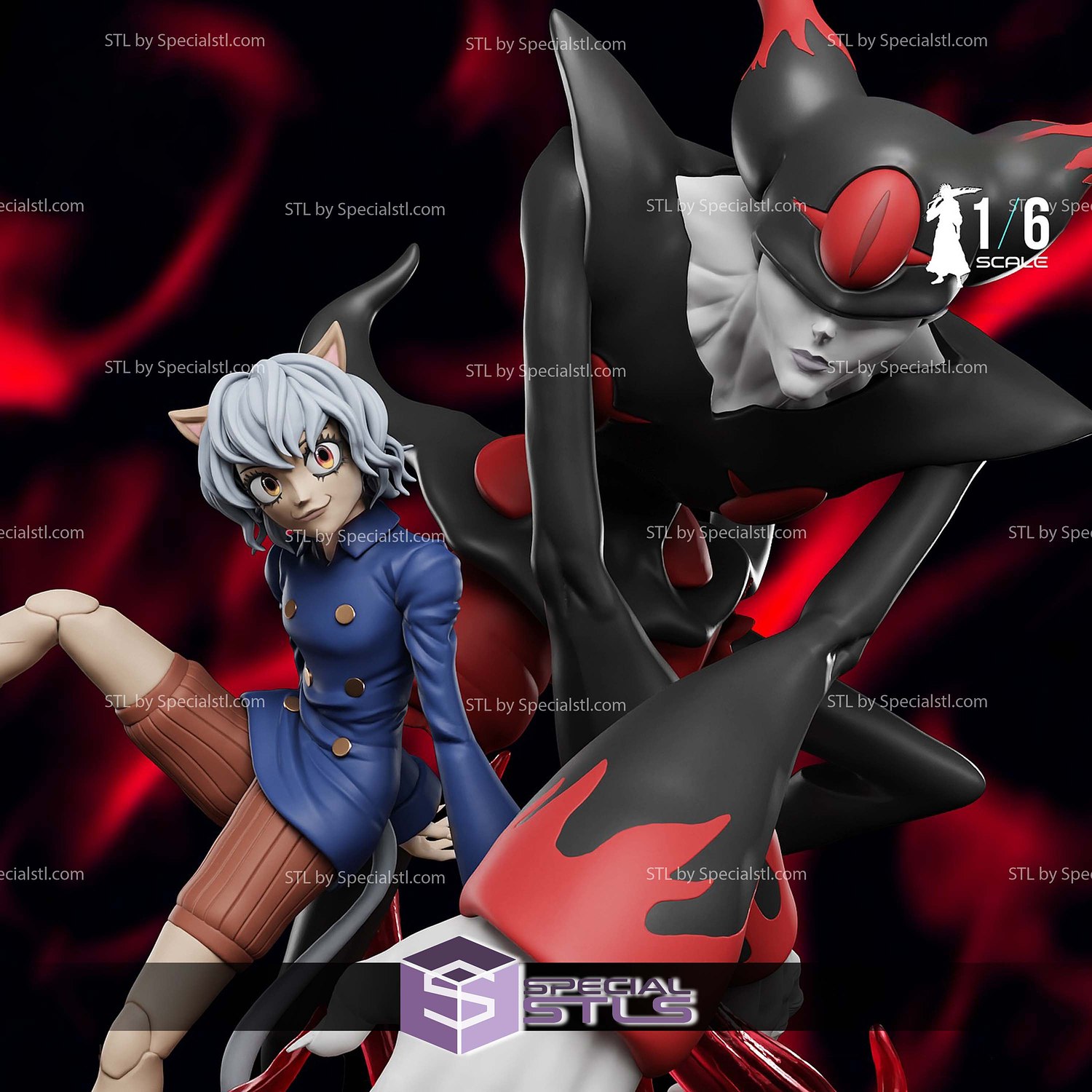 Neferpitou and Terpsichora Sculptures 3D Printing STL Model — view 4