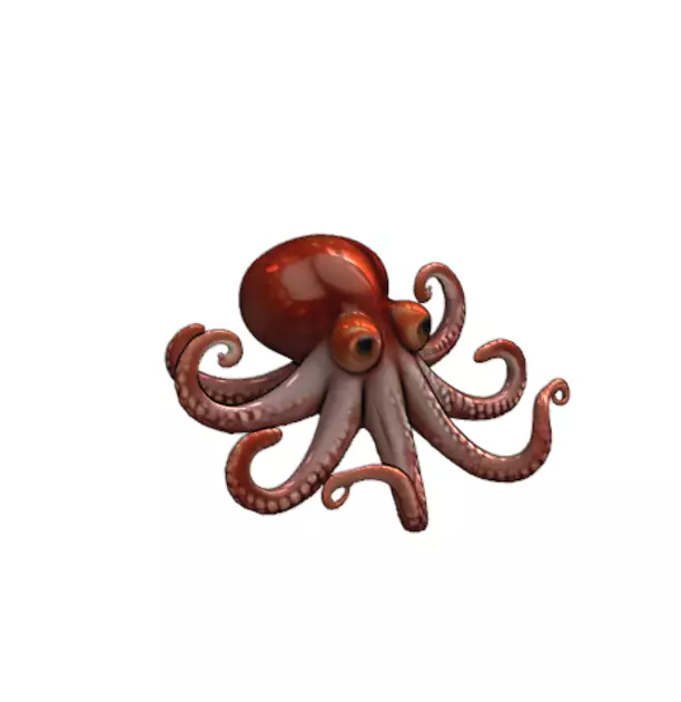 3D Octopus Character BLEND Model — view 1