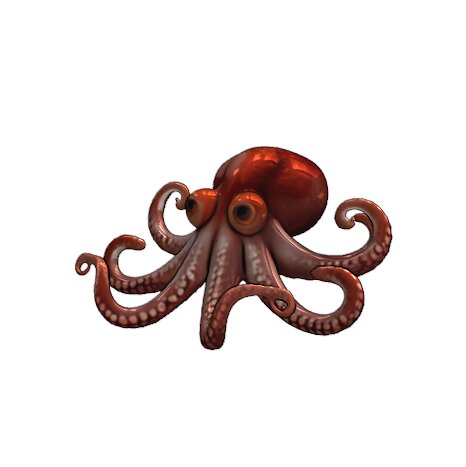 3D Octopus Character BLEND Model — view 2