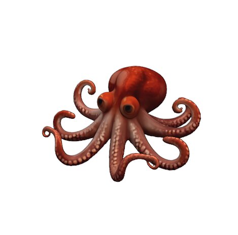 3D Octopus Character BLEND Model — view 4